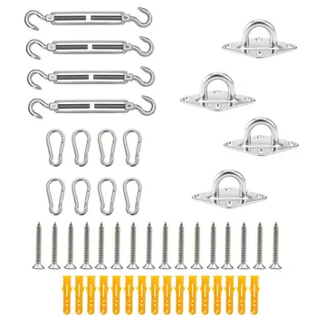 

Sun Shade Sail Accessories Canopy Fixing Fittings Kit Patio Garden Canopy Tool Stainless Steel Hardware Kit Replacement 5/6/8mm