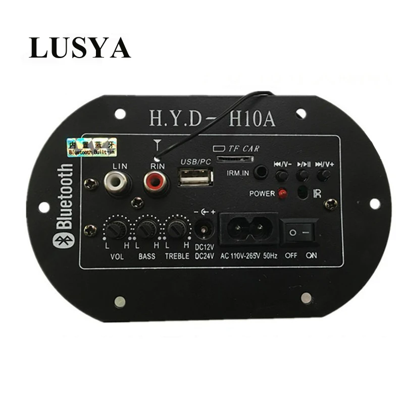 

Панель усилителя сабвуфера Lusya со встроенным Bluetooth, FM-радио, усилители, аудиоплата, усилитель, 220 В, 12 В, 24 В, T0119