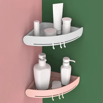 

Plastic Corner Shelf Bathroom Shelf Organizer Snap Up Caddy Bathroom Shower Storage Wall Holder Shampoo Holder Wall Hanging