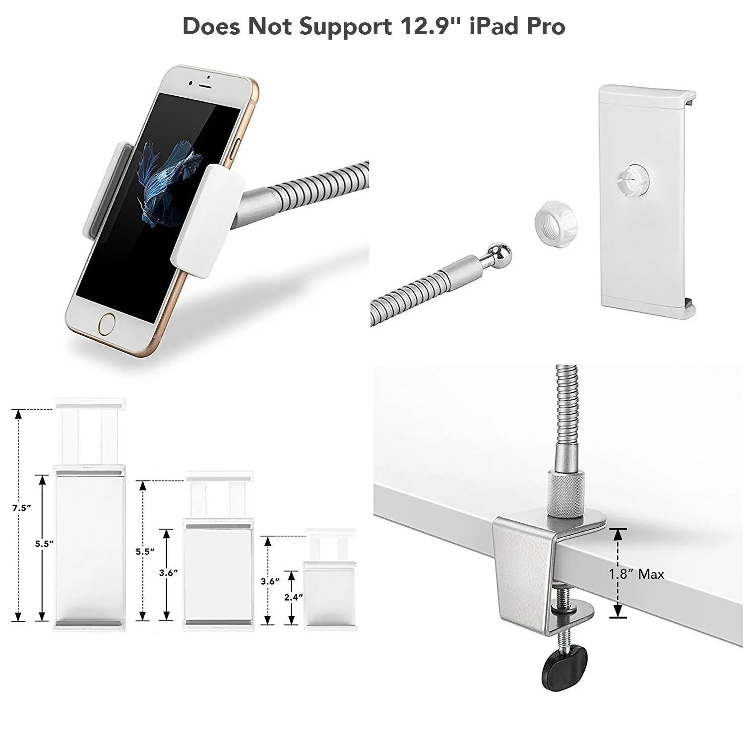 Прочный алюминиевый корпус Gooseneck iPad держатель, подставка для телефона держатель для планшета стойка для iPad для офиса кухня кровать