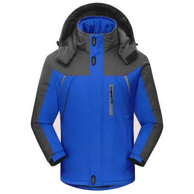 Зимняя водонепроницаемая куртка для мужчин, уличная внутренняя флисовая спортивная теплая брендовая куртка для кемпинга, походов, лыж, пеших прогулок, куртки для мужчин - Цвет: blue