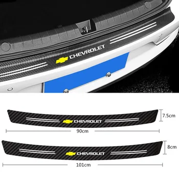 

1PCS Car Trunk Guard Plate Carbon Fiber Protector Stickers for Chevrolet Cruze Captiva Lacetti Aveo Niva Trax car accessories