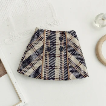 

2019 Autumn Winter Baby Girl Skirt Fashion Retro Plaid Girls Skirts Kids Thick Warm Skirt Female Baby Short Skirt 2-8 Years