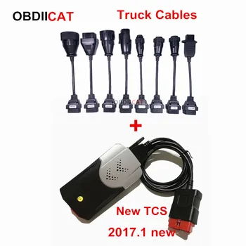 

DHL Free! 2017.1 newest NEW TCS Pro bluetooth + Full Set 8pcs Car Cables Truck Cable Professional OBD2 diagnostic-tool Scanner