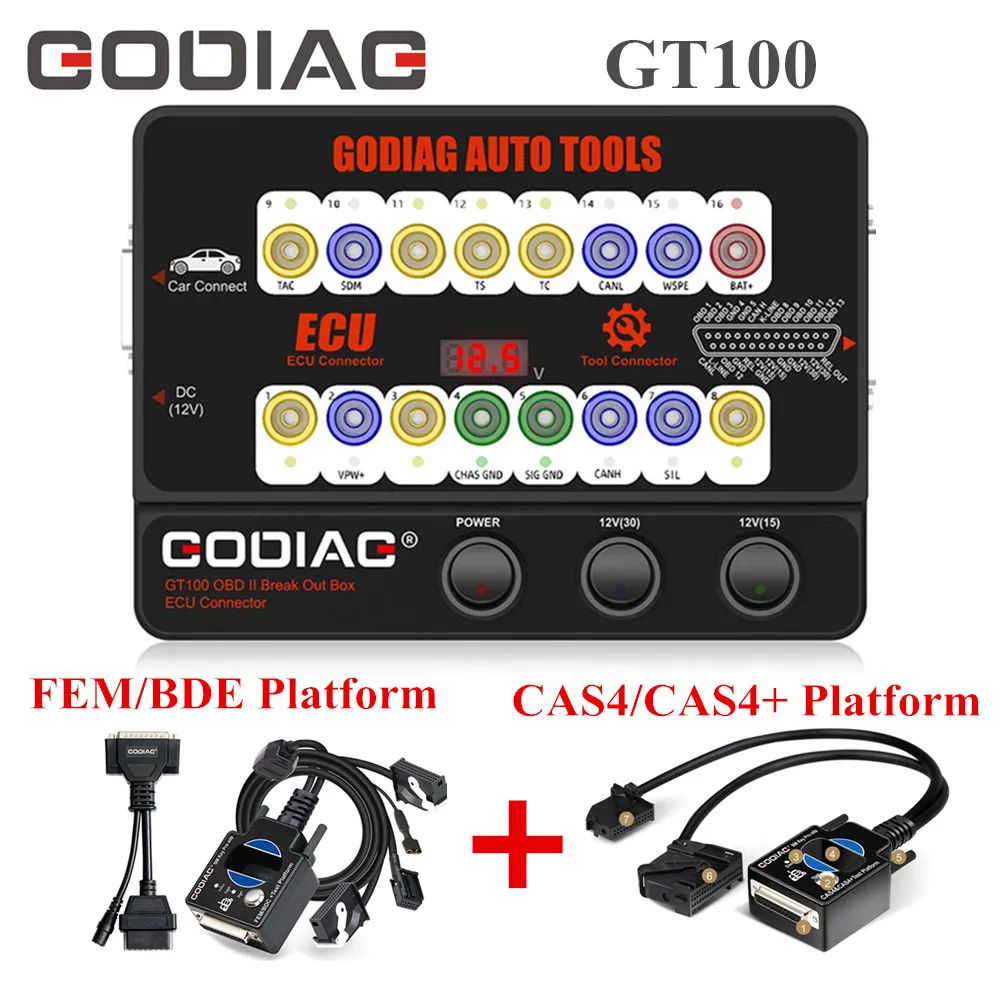 GODIAG GT100 AUTO TOOLS OBD II Break Out Box ECU Connector Plus Test Platform For BMW FEM / BDC / CAS4 CAS4+ Programming car obd adapter
