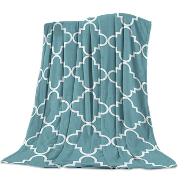 

Moroccan Classic Geometric Pattern Printed Soft Fleece Blankets Warm Sofa Bed Sheets