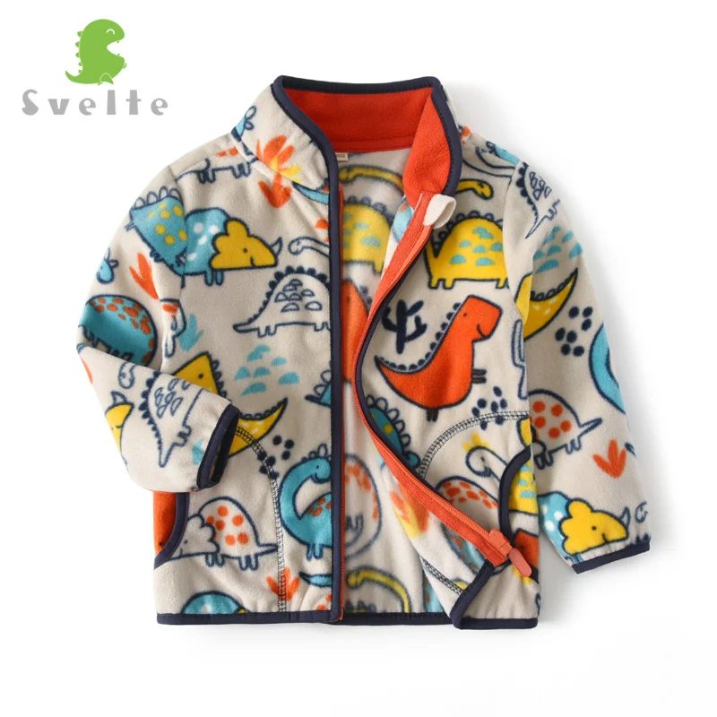 

SVELTE for 2-14 Yrs Boys Fleece Jackets Fashion Printed Patterns Coats Fall Winter Outerwear Spring Cardigan Jackets