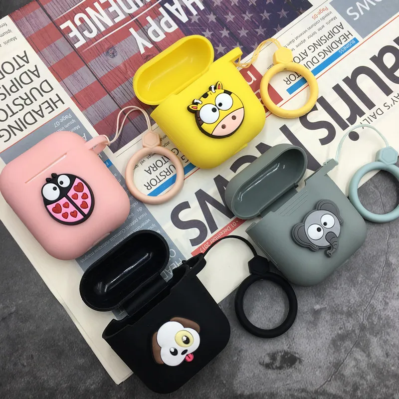 Cute Wireless Bluetooth Earphone Case For Apple AirPods 1 2 Silicone Charging Headphones Cases for Airpods Protective Cover | Электроника