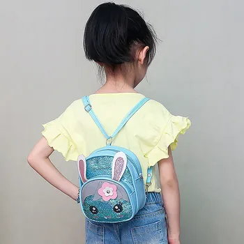 

2020 New Children Blinking Sequins Backpack Fashion Wild Cute Rabbit Ear Backpack Mini Backpacks For Girls Mochila Infantil