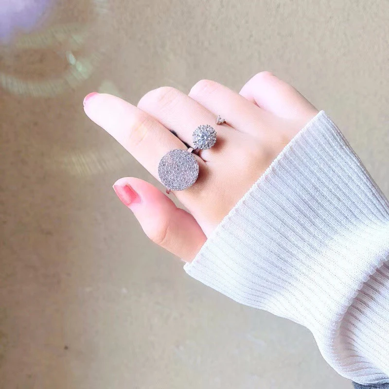 UILZ модные круглые Открытые Кольца для женщин свадебные ювелирные изделия