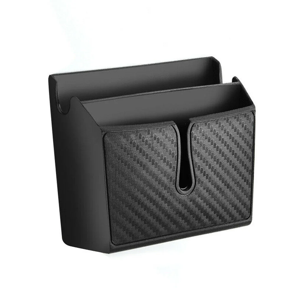 Углеродное волокно стиль автомобильный ящик для хранения из ПВХ Органайзер подставка для мобильного телефона держатель для укладки аксессуары