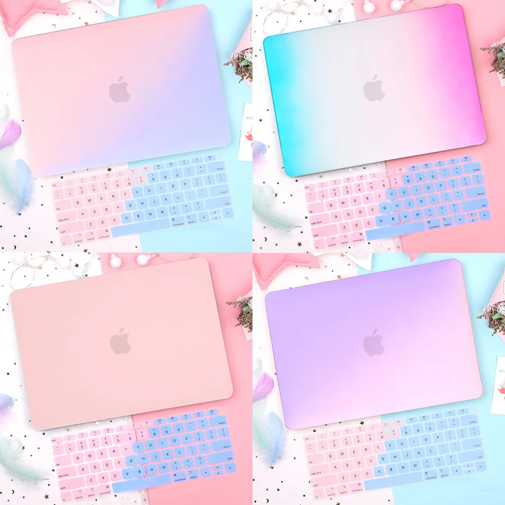 

Redlai Gradient Matte Plastic Hard Case for New MacBook Air Pro 2019 2018 13 inch Retina 13.3 15.4 Touch bar + Keyboard Cover