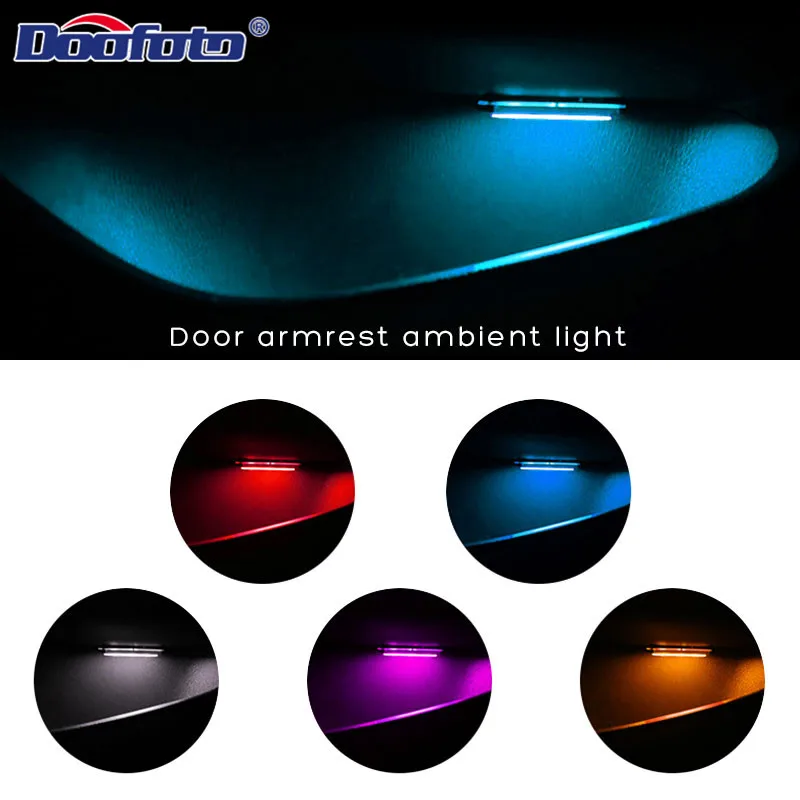 Mini Car Door Bowl decoration Light 12V Auto Interior Atmosphere Welcome Lamp Low Power Colorful LED Strip for BMW Audi All Car