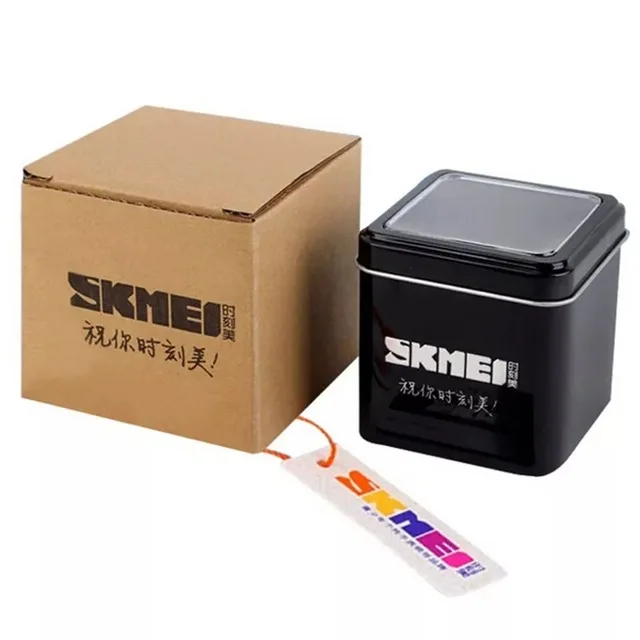 SKMEI оригинальная Высококачественная коробка для часов Прямая поставка 1 шт. металлическая коробка и коробка с логотипом SKMEI фирменная модная Gif коробка
