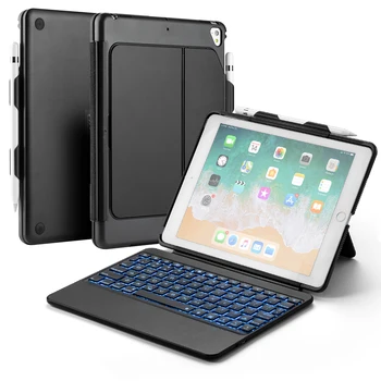 

7 Colors Backlit Keyboard Case For 2017 2018 New iPad 9.7 iPad Pro 9.7 iPad Air 1 iPad Air 2 Tablet Case with Pen Holder