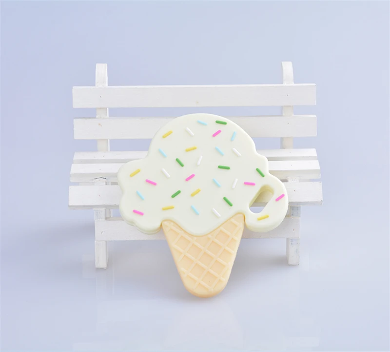 Силиконовое ожерелье Жевательные Шарики для прорезывания мороженого Пищевая силиконовая детская Ювелирная подвеска к одежде для пустышки на цепочке