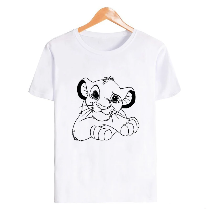 Showtly Lion King HAKUNA MATATA женская футболка It Simba Best Friends Harajuku Kawaii уличная Корейская стильная негабаритная футболка - Цвет: XWT0784-white