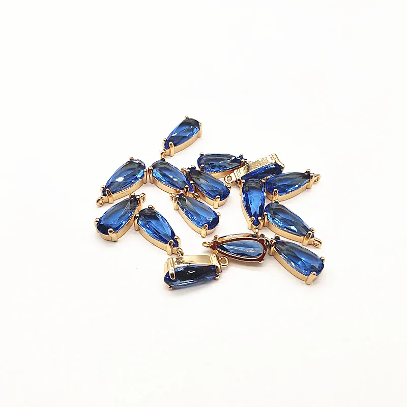 New arrival! 18x8mm 50pcs Copper with Glass drop-shape charm for earrings accessories,Earring parts,jewelry making DIY
