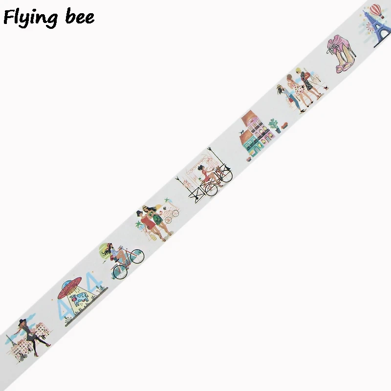20 шт./партия Flyingbee 15 мм X 5 м иллюстрации велосипед Васи клейкие ленты бумага DIY планировщик Маскировочная лента Париж клей наклейки с лентами X0505