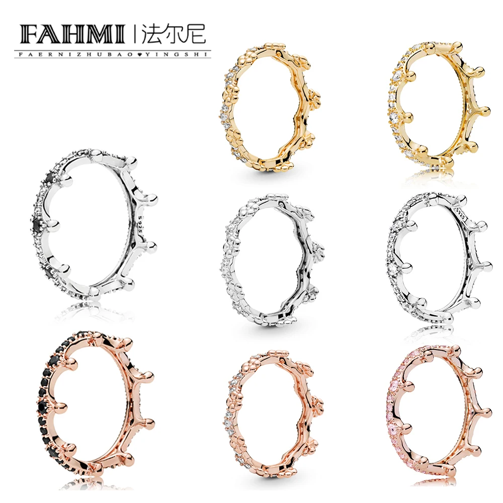 

FAHMI 100% 925 Sterling Silver New Spring Shine Rose Gold Flower Enchanted Crown Ring Launched in Succession Stay tuned