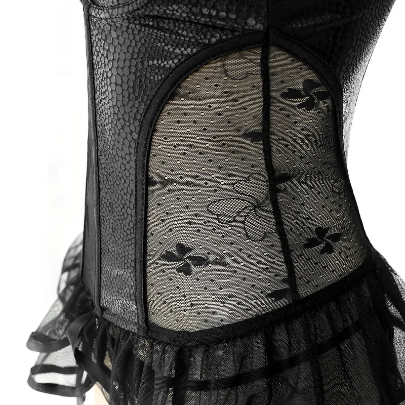 Cosplay&ware Women Sheer Sexy Spandex Bodysuit Mesh Underwire Black Chest Harness Catsuit Garter Kawaii Costumes Transparent -Zentai shop online H76f09ca502f345de89cabfae2d2d131bl.jpg