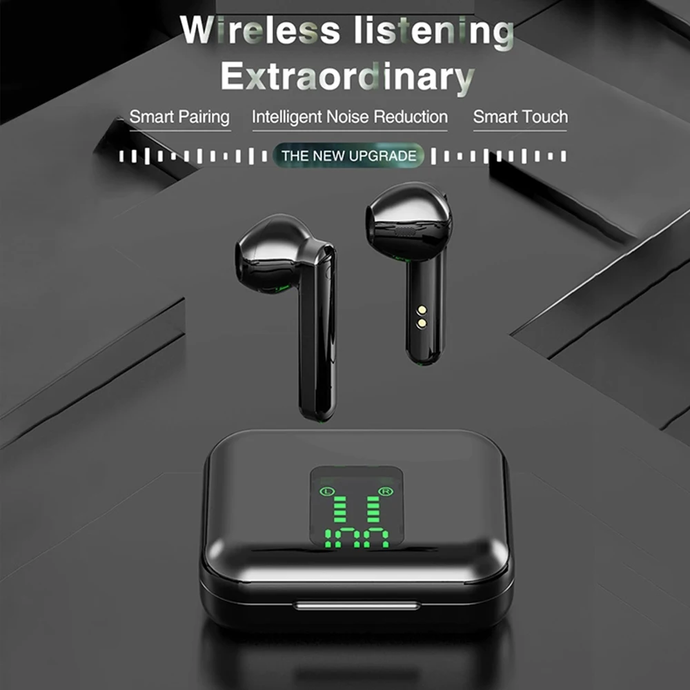LED Bluetooth 5.0 Earphone Wireless Headphones Earbuds Touch Control Sport Headset Noise Cancel for Xiaomi iPhone TWS Earphones