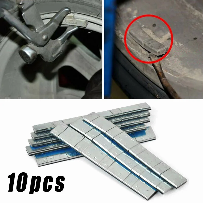 

10pc Set Tire Wheel Balance Weights Adhesive Strips For Car Motorcycle Van Parts