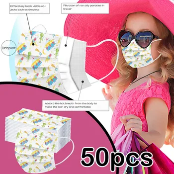 

Children Spaceship Alien Cartoon Disposable Face Mask Outdoor Dustproof Breathable Child Mask Kids Mask Mascarilla Infantil 50PC