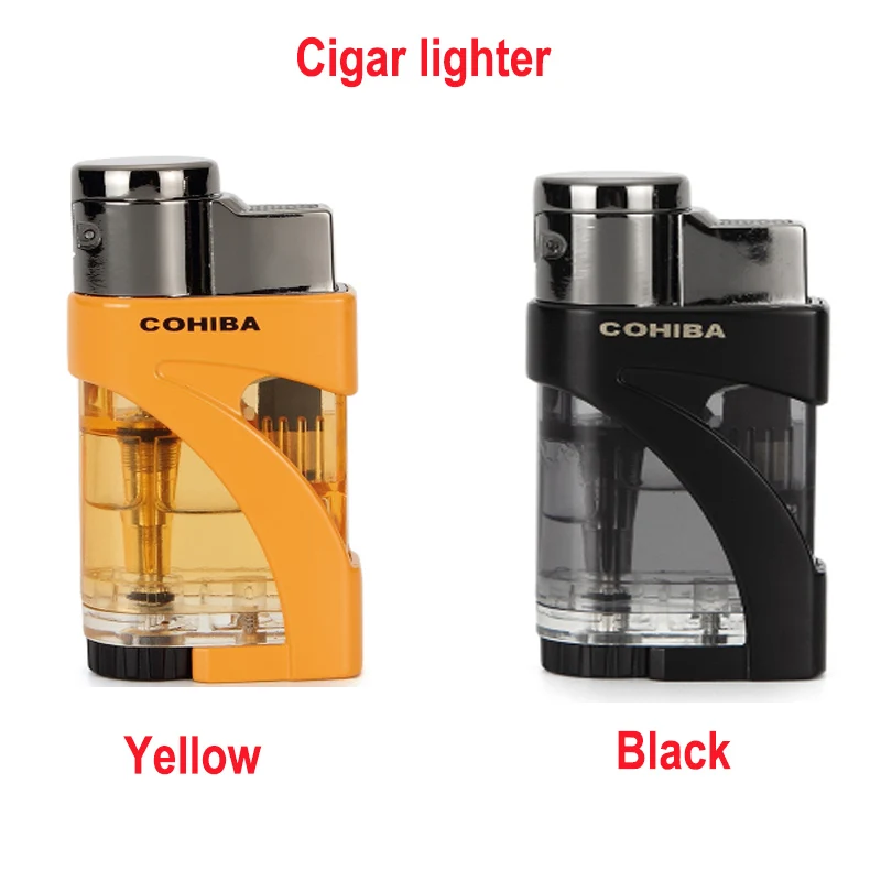 

COHIBA Lighter Jet 2 Torch Flame Metal Plastic Windproof Cigarette Lighters Gas Butane Cigar Lighter