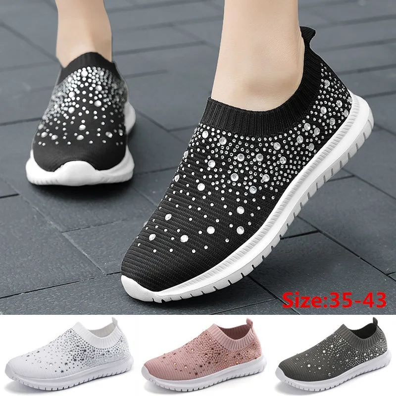 

Women Casual Shoes Fashion Slip on Sock Shoes Walking Sneakers Breathable Loafers Lazy Shoes Fitness Sneakers