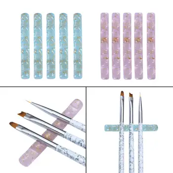 Billig 5 Stücke Nail Art Pinsel Stift Halter Fünf Grid Acryl Nägel Salon Pinsel Rack Klar Stift Stand Maniküre Nail Art Werkzeuge