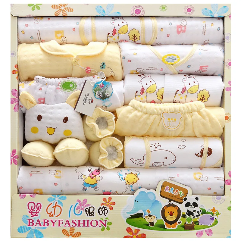 

18 Pieces Clothes for Babies Pure Cotton Newborns Gift Box Autumn And Winter Thick Newborn Baby Set BABY'S FIRST Month Maternal
