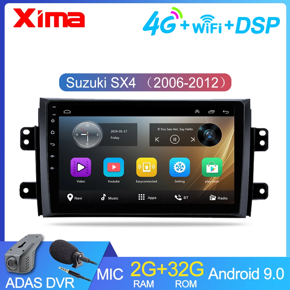 Автомобильный DVD плеер XIMA 9 дюймов Android 0 2 Din для Suzuki SX4 2006 2007 2010 2011 2012 автомобильный