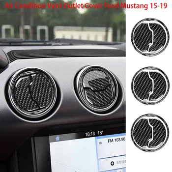 

For Ford Mustang 2015-2019 Carbon Fiber Air Condition Vent Outlet Cover Trim 3pcs/set