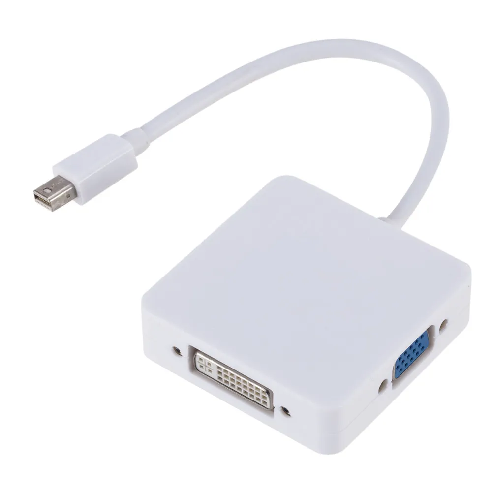 Мини порт дисплея к HDMI DVI VGA 3 в 1 адаптер для порта высокого разрешения ПК MacBook
