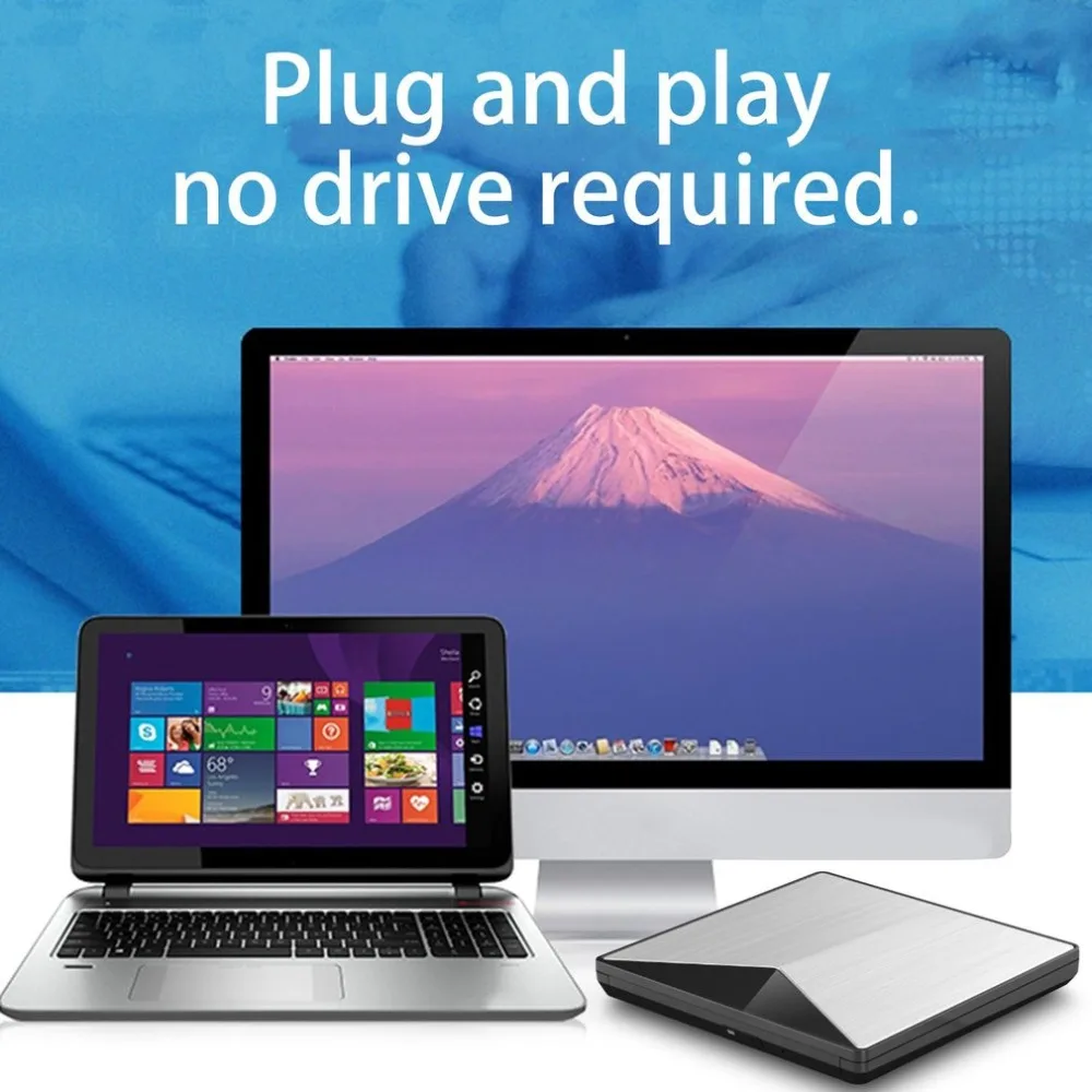 Портативный Ультратонкий внешний DVD привод USB3.0 для ПК для Mac DVD+ перезаписываемое DVD/CD RW записывающее устройство горелка Горячая