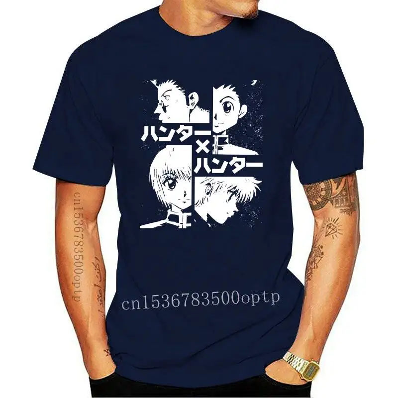 New The Hunters Hunter X T Shirts Men's Cotton T-Shirt Killua Zoldyck Tshirt Short Sleeve Anime Manga Japan Hxh Tee Tops | Мужская