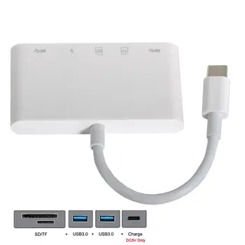 

CY USB-C Type-C to Dual USB 2.0 Female HUB & SD TF & 5V PD Power Adapter for Cell Phone Tablet