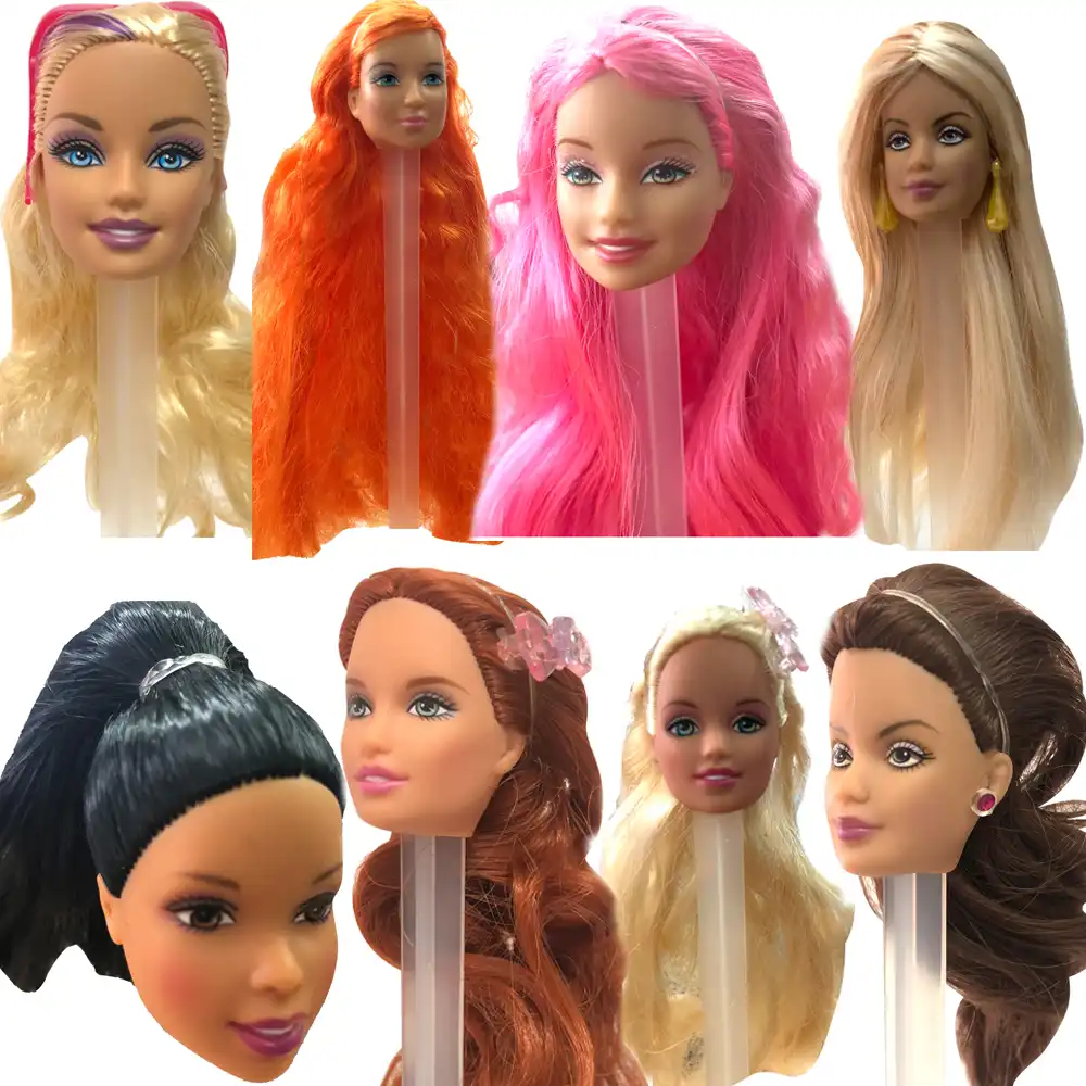 Nk Mixed Style Doll Head With Long Hair Girl Doll Accessories Diy