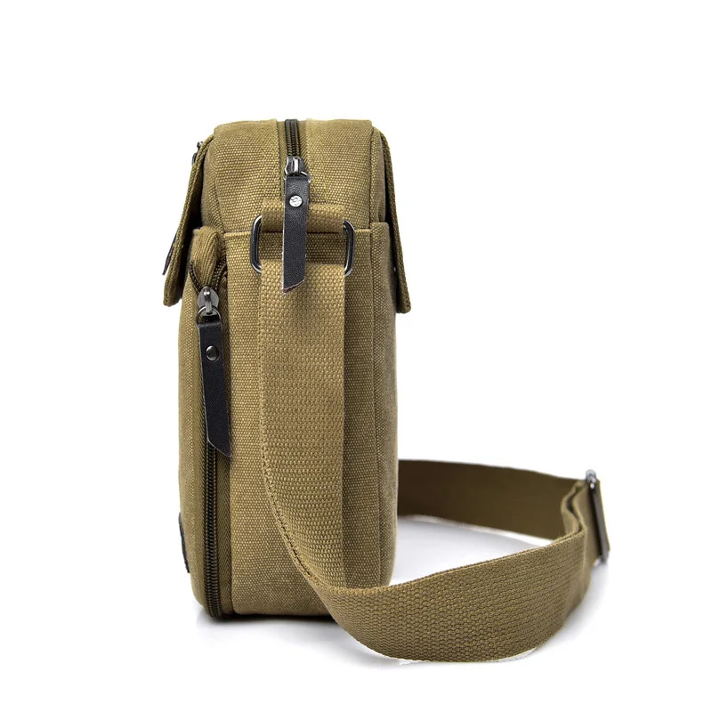 Men's Casual Multi Function One Shoulder Bag Waterproof Canvas Sling Bag Travelling Outing Outdoor Pouch