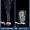 Pressurized Nozzle Turbo Shower Head One-Key Stop Water Saving High Pressure Shower Head Magic Water Line Bathroom Accessor 3