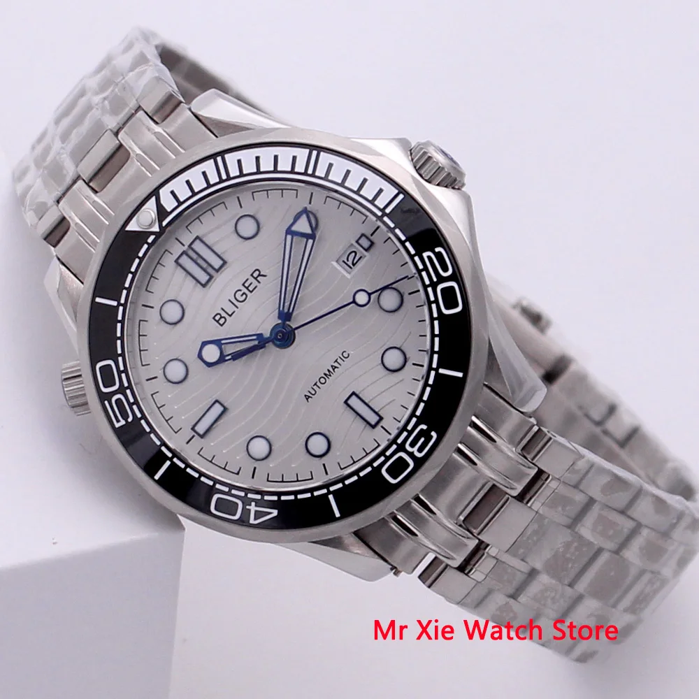 

Bliger 41mm Men Watch Stainless Steel Strap Sapphire Crystal Luminous Waterproof Calendar Automatic Mechanical Male Wristwatch
