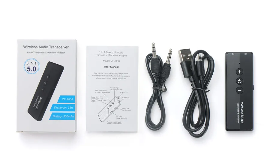 3 в 1 Bluetooth 5,0 автомобильный комплект приемник передатчик стерео Bluetooth AUX USB 3,5 мм разъем аудио для автомобиля Bluetooth беспроводной адаптер