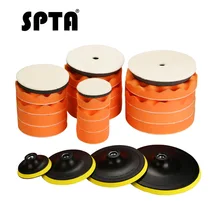 SPTA 3 5 6 7 дюймов Воском Набор губок губки для полировки машины Мягкий край опорная плита вышлифовка, полирование кожаным кругом губка воском полировщик пены