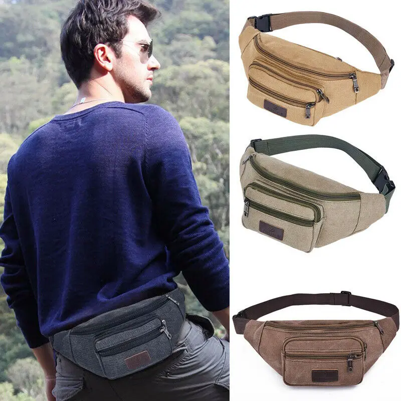 Для мужчин полотняная поясная сумка спортивная сумка-мессенджер через плечо сумка кошелек поясная сумка для путешествий Модный ранец партии кошелек высокого качества, для походов дорожная сумка