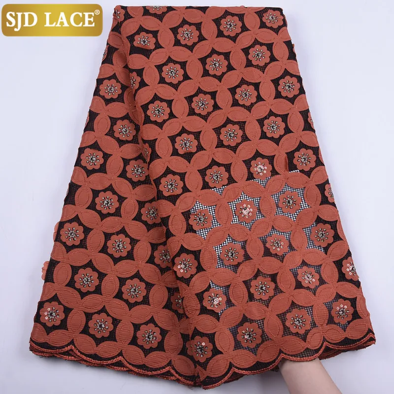 Кружевная африканская кружевная ткань SJD 2020 высокого качества с блестками