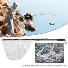 

Fly Fishing Net Portable Positioning Aluminum Alloy Fishing Net Folding Type Fishing Hand Dip Nets Pocket Fishings Accessories