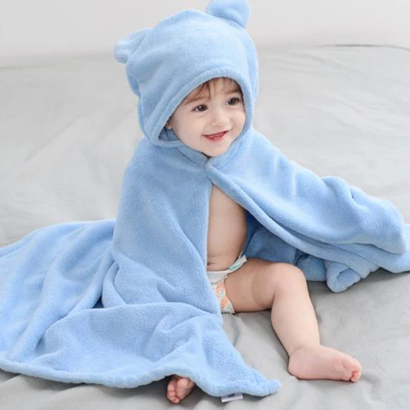 Poncho bebé, Toalla de baño de lavado, Toalla polar de terciopelo, capucha, toallas infantiles, manta para bebé recién nacido, Toalla con capucha para bebés, para - AliExpress