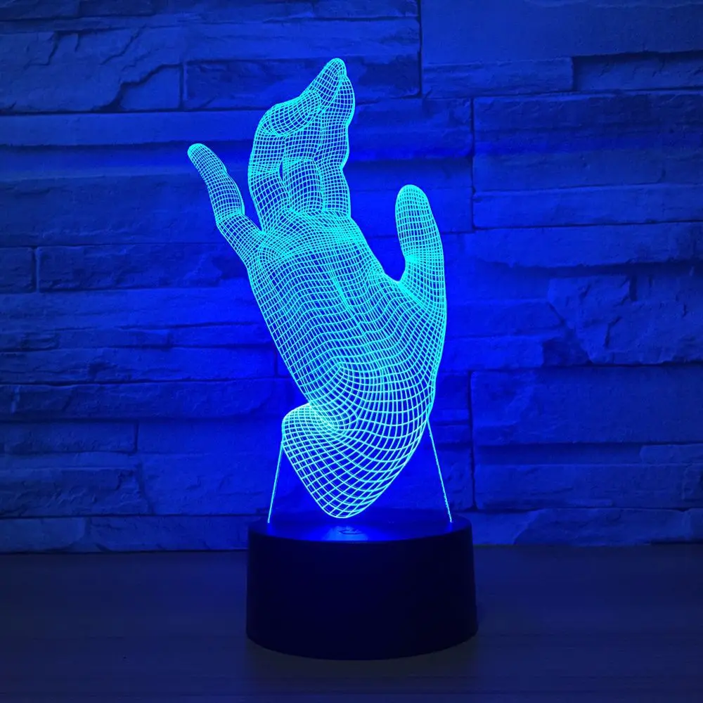 

3D Hand Shape Creative 7 Color Led Night Lamps For Kids Touch Led Usb Table Lampara Lampe Baby Sleeping Nightlight Room Lamp