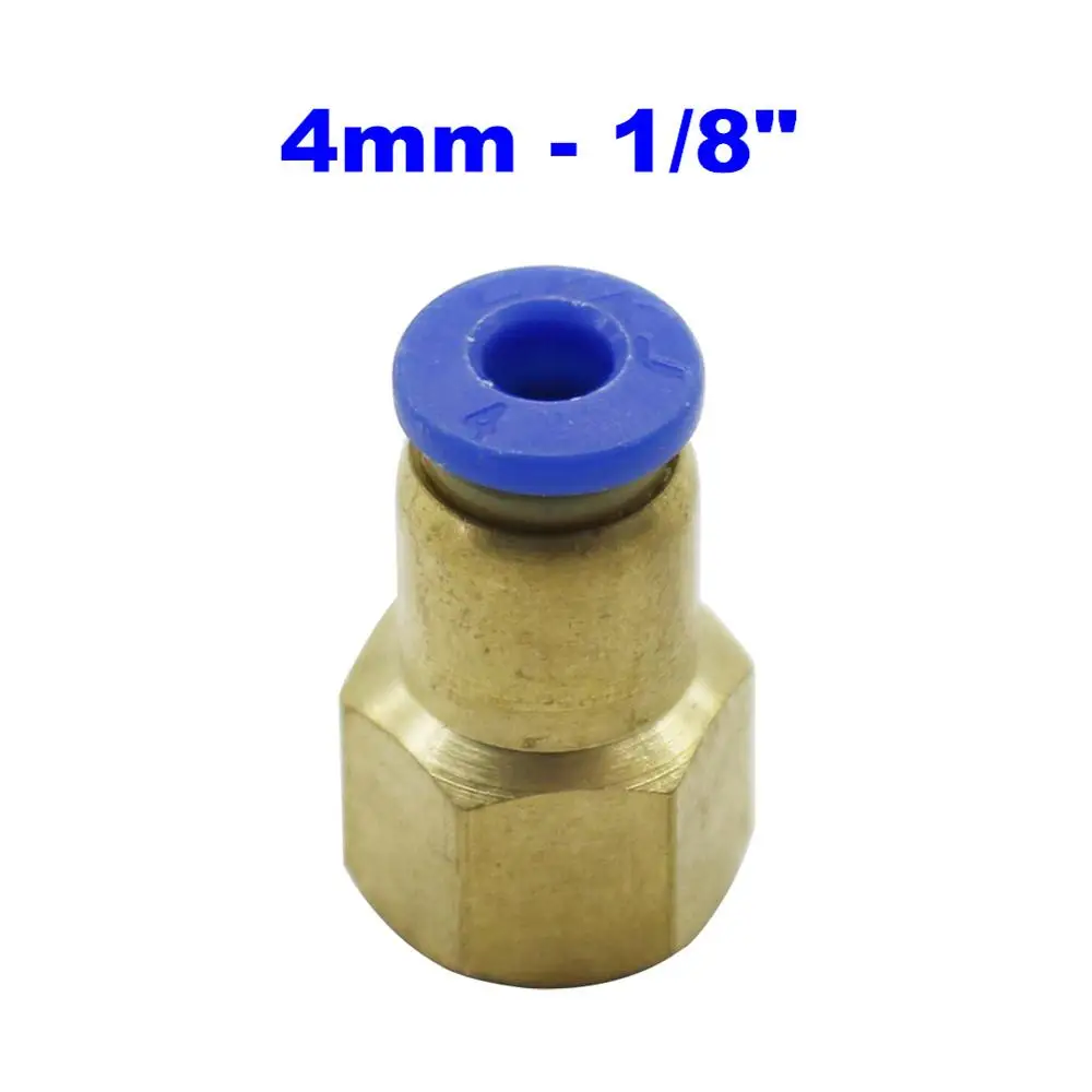 4mm - 1I8 inch Air Pipe Fitting 10mm 12mm 8mm 6mm 4mm Hose Tube 1/8" 3/8" 1/2" 1/4" Female Thread Brass Pneumatic Straight Connector PCF type - Цвет: 4mm - 1I8 inch